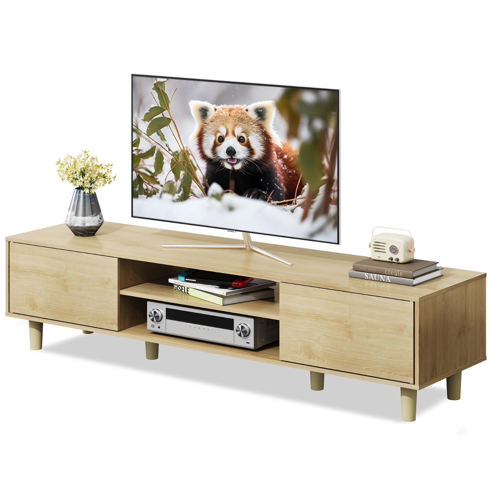 tv台 tv台 収納 大容量 ロータイプ tvボード 幅150cm 50型対応 60型対応 ローボード avボード テレビボード 木製 おしゃれ 扉付き リビング テレビ台 寝室 ADSG619 WLIVE ナチュラル