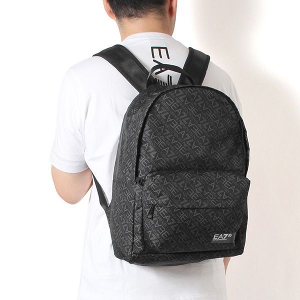 26SSモデル エンポリオアルマーニ EMPORIO ARMANI EA7 モノグラムロゴ バックパック リュック【ブラック】 7X000001 AF24977 MC429/m-bag