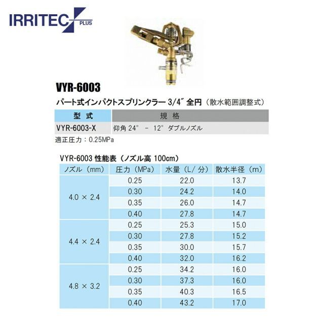 最大100%ポイントバック 確率2分の1!条件達成でチャンス最大5倍!要エントリー!イリテック・プラス IRRITEC スプリンクラー VYR-6003-X 最大100%ポイントバック 確率2分の1!条件達成でチャンス最大5倍!要エントリー!イリテック・プラス IRRITEC スプリンクラー VYR-6003-X