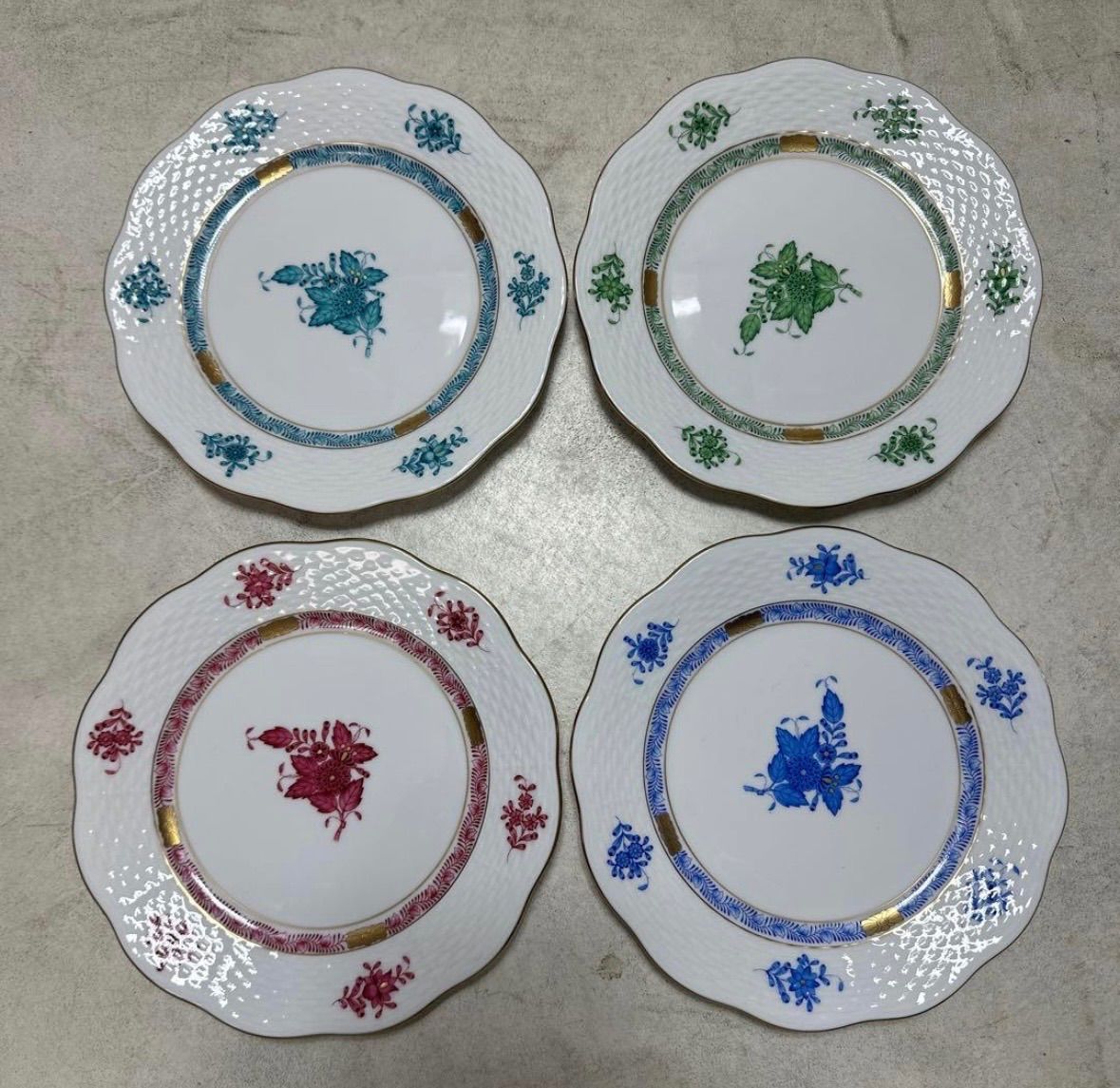 ヘレンド Herend プレート 皿 4枚 セット 陶磁器 食器 デザート皿 ヘレンド Herend プレート 皿 4枚 セット 陶磁器 食器 デザート皿