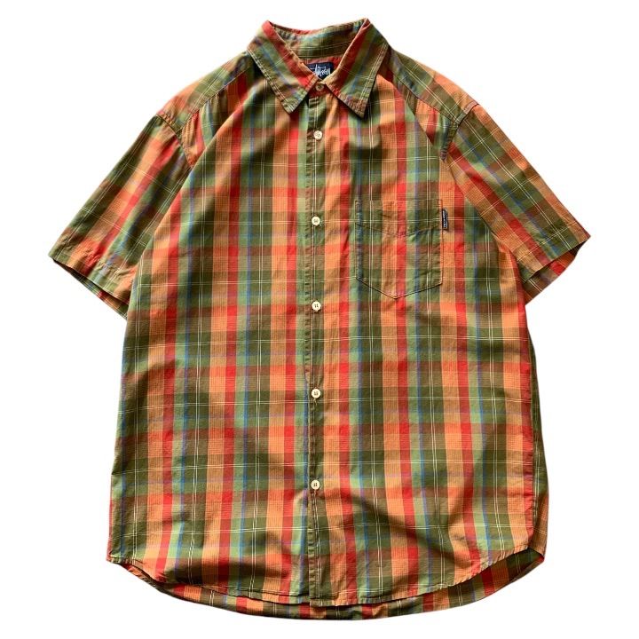 90's Stussy check shirt usa製 ステューシー チェックシャツ 半袖シャツ