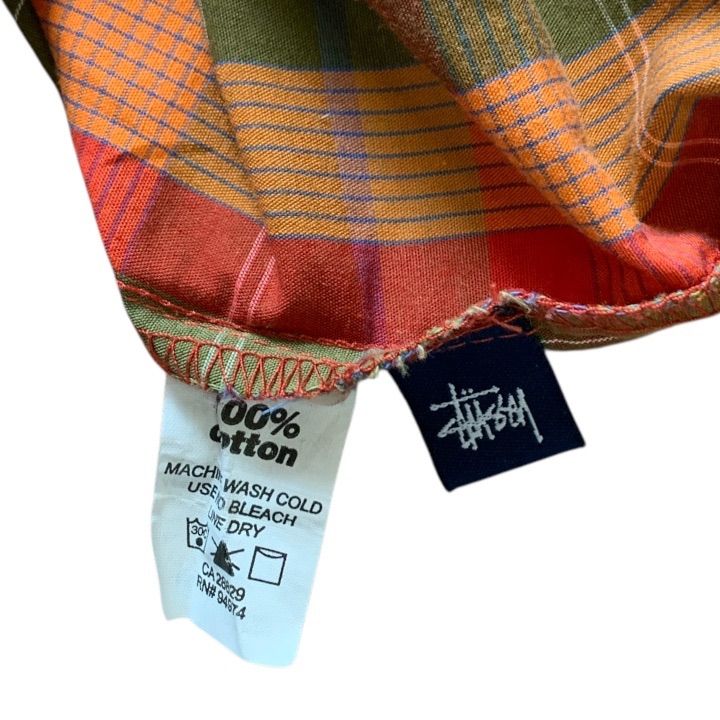90's Stussy check shirt usa製 ステューシー チェックシャツ 半袖シャツ 90's Stussy check shirt usa製 ステューシー チェックシャツ 半袖シャツ