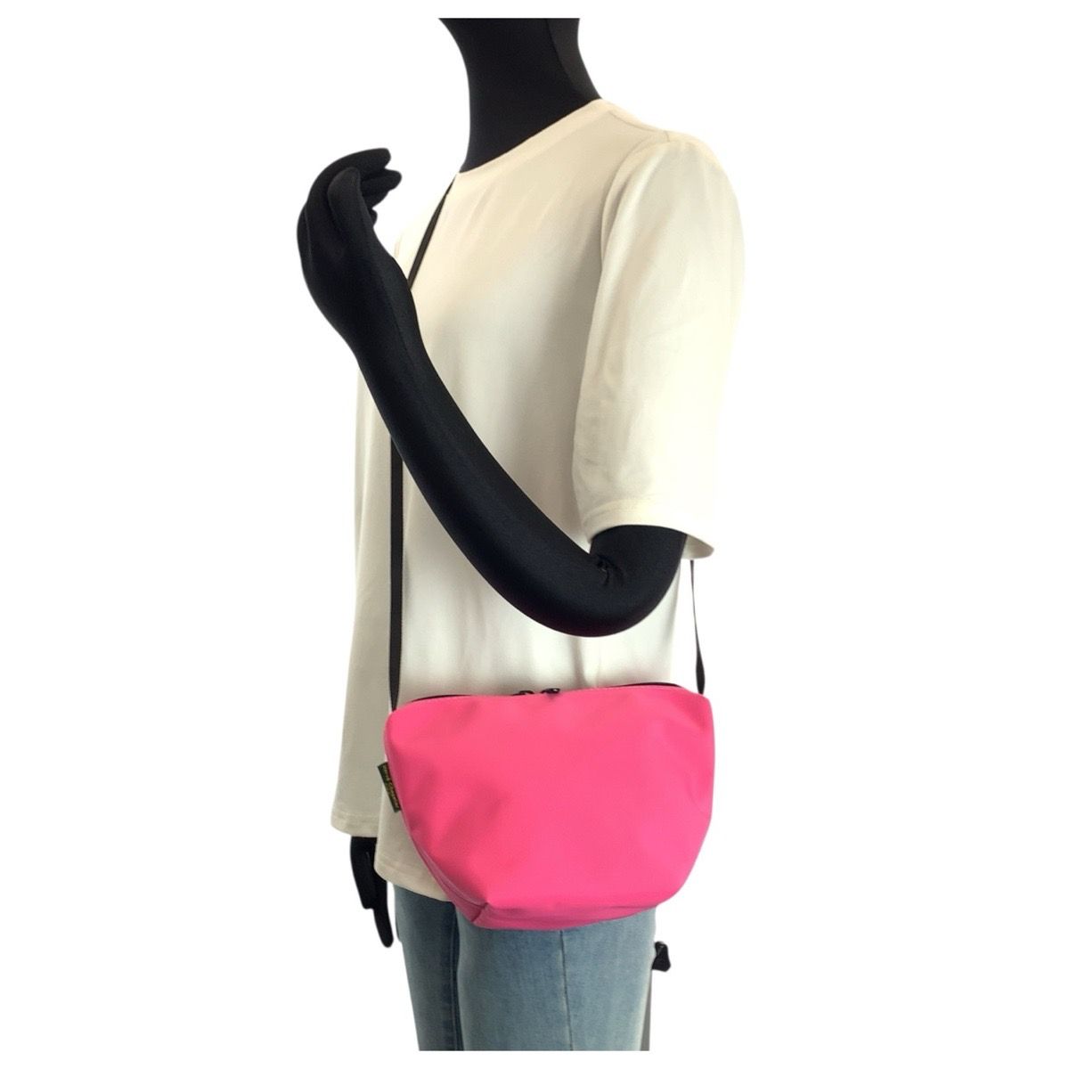 美品 Herve Chapelier エルベ シャプリエ ピンク ブラック ナイロン 