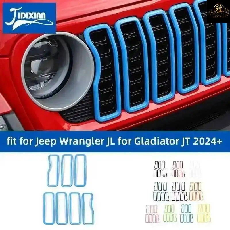 ジープ ラングラー JL グラディエーター JT 2024年以降モデル用 エクステリア フロント レーシング グリル メッシュ デコレーション リング 8,564円