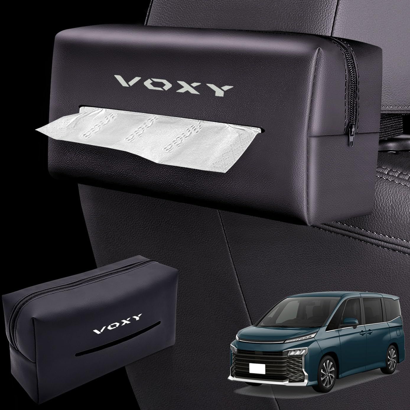 フーディ 新型ヴォクシー90系 ノア 90系 S-Z Z専用 車用ティッシュケース 大容量のカスタマイズ ティッシュホルダー 収納ボックス 専用カスタム レザー材質 片手操作 防水 装着簡単 取り付け簡単 吊り下げ カー用品 サンバイザー 収 1141c185