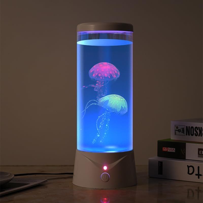 クラゲランプ 9色変化 2モード ポータブル ナイトライト LED ムードランプ 室内装飾 子供ギフト (ホワイト) 国内発送 99bf1ef5