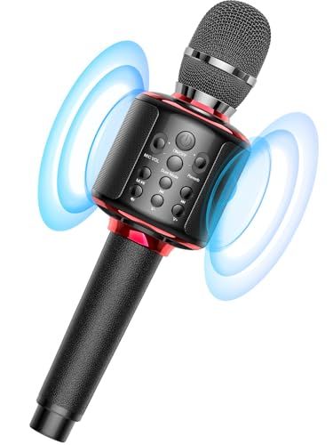 【新登場】MetFut カラオケマイク 高性能 Bluetooth ワイヤレスマイク スピーカー内蔵 カラオ練習 一体型 3000mAh充電式 エコー調整/デュエットモード/ボーカル消去 革ハンドル TFカード/AUX再生 収納ケース付属 ス 2ab5bf09