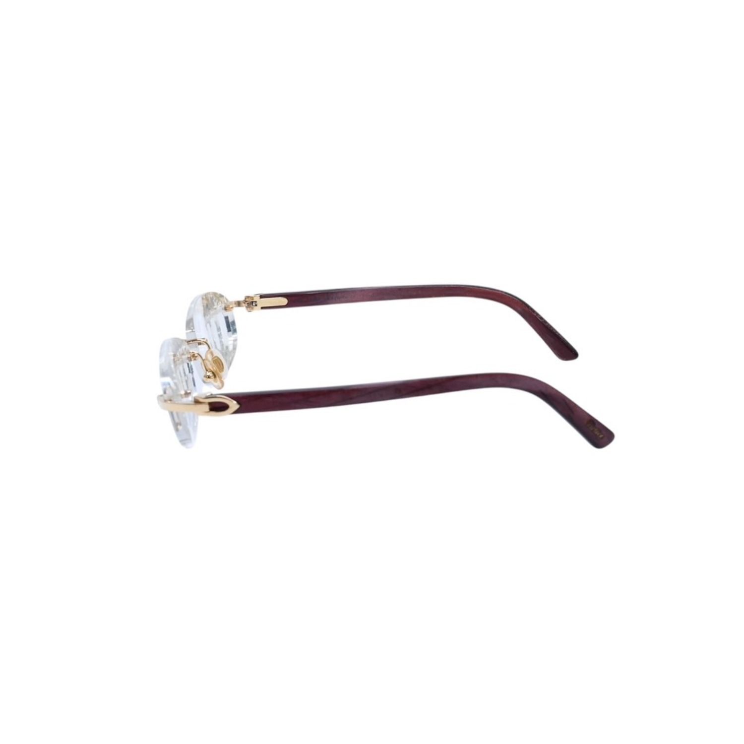 Cartier カルティエ リムレス メガネ ヴィンテージ 度あり 6179960 アセテート メタル ボルドー ゴールド金具 美品 中古 4a002753 Cartier カルティエ リムレス メガネ ヴィンテージ 度あり 6179960 アセテート メタル ボルドー ゴールド金具 美品 中古 4a002753