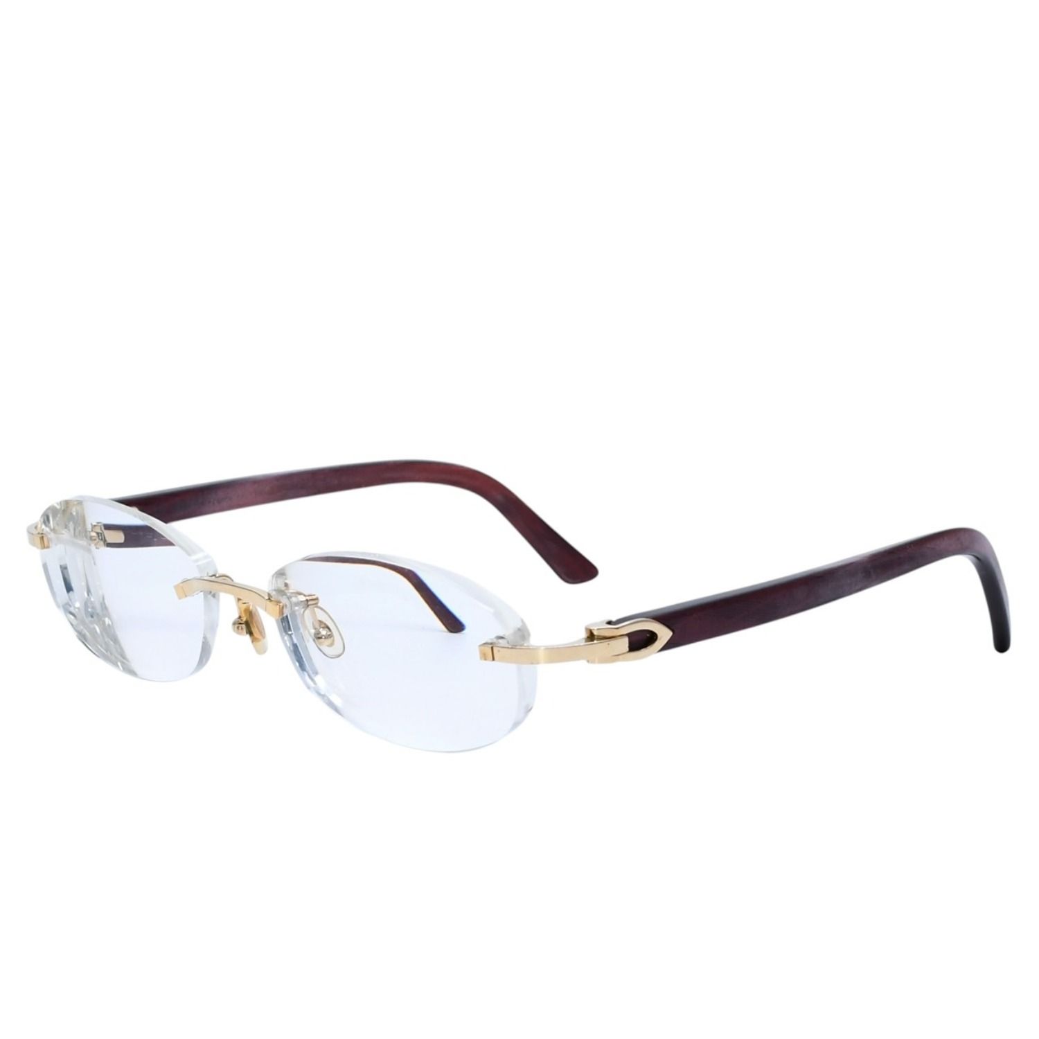 Cartier カルティエ リムレス メガネ ヴィンテージ 度あり 6179960 アセテート メタル ボルドー ゴールド金具 美品 中古 4a002753 Cartier カルティエ リムレス メガネ ヴィンテージ 度あり 6179960 アセテート メタル ボルドー ゴールド金具 美品 中古 4a002753