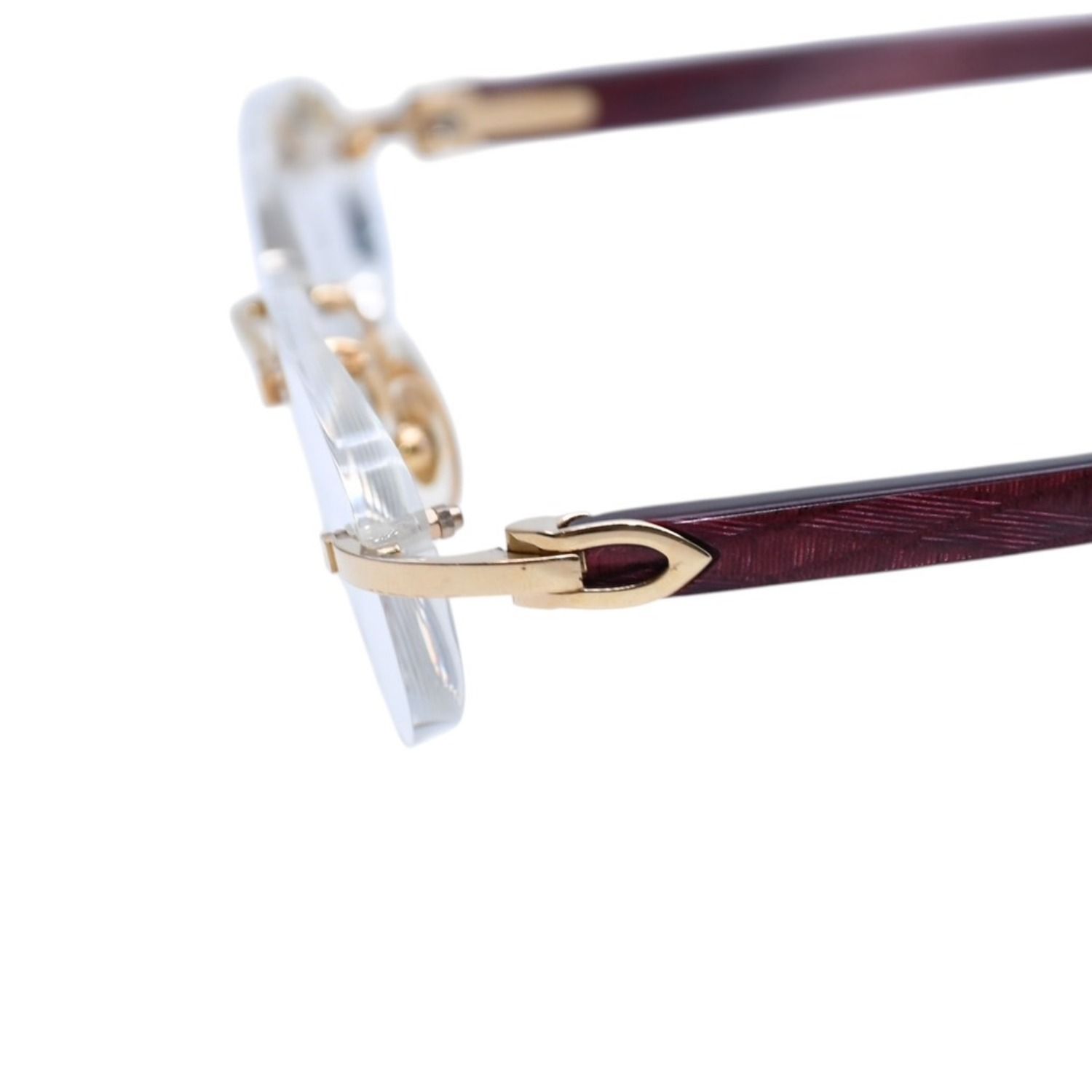 Cartier カルティエ リムレス メガネ ヴィンテージ 度あり 6179960 アセテート メタル ボルドー ゴールド金具 美品 中古 4a002753 Cartier カルティエ リムレス メガネ ヴィンテージ 度あり 6179960 アセテート メタル ボルドー ゴールド金具 美品 中古 4a002753