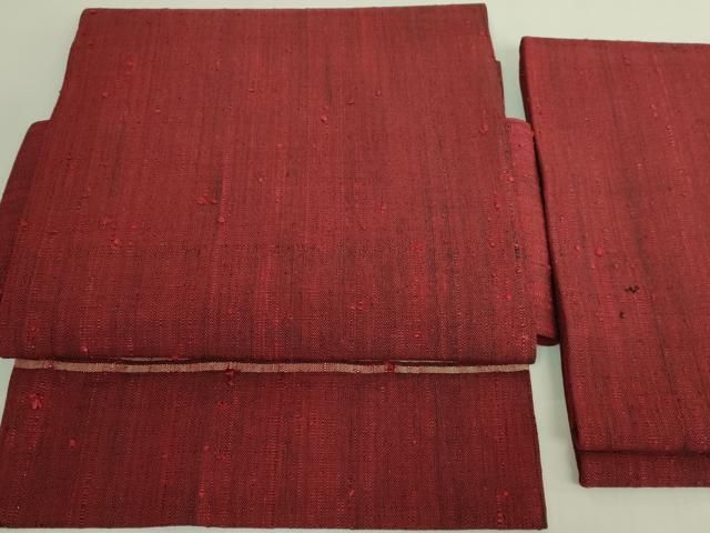 平和屋着物●極上 浦野理一 経節紬 つけ帯 濃い茜色地 逸品 未使用 DZAB6457kh6 平和屋着物●極上 浦野理一 経節紬 つけ帯 濃い茜色地 逸品 未使用 DZAB6457kh6