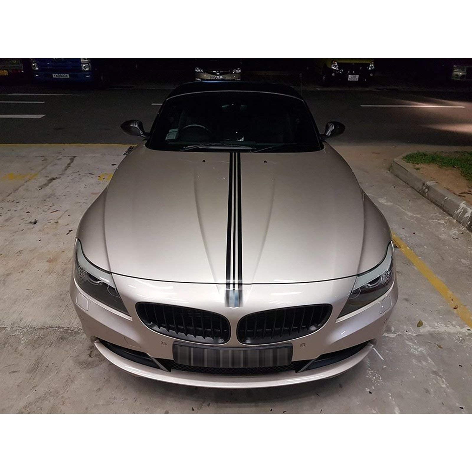 Xotic Tech JDMフードストライプステッカー スポーティなレーシングカーボディ リアトランク ビニールデカール トリム BMW 1 2 3 5 6 7シリーズに対応 ブラック Xotic Tech JDMフードストライプステッカー スポーティなレーシングカーボディ リアトランク ビニールデカール トリム BMW 1 2 3 5 6 7シリーズに対応 ブラック