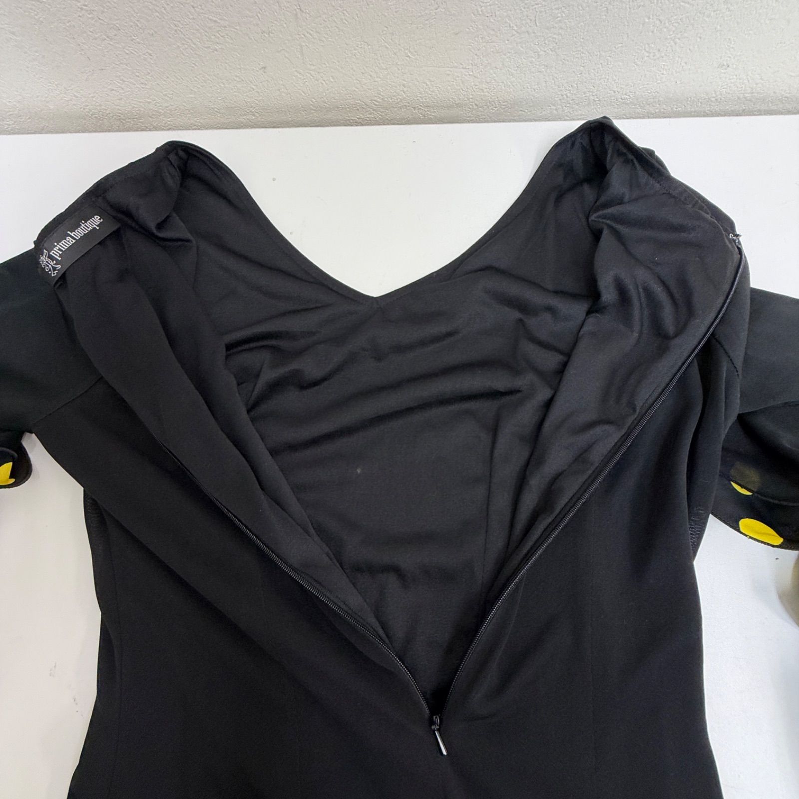 prima boutique】フラメンコ衣装 ツーピース ファルダ ブラック 黒