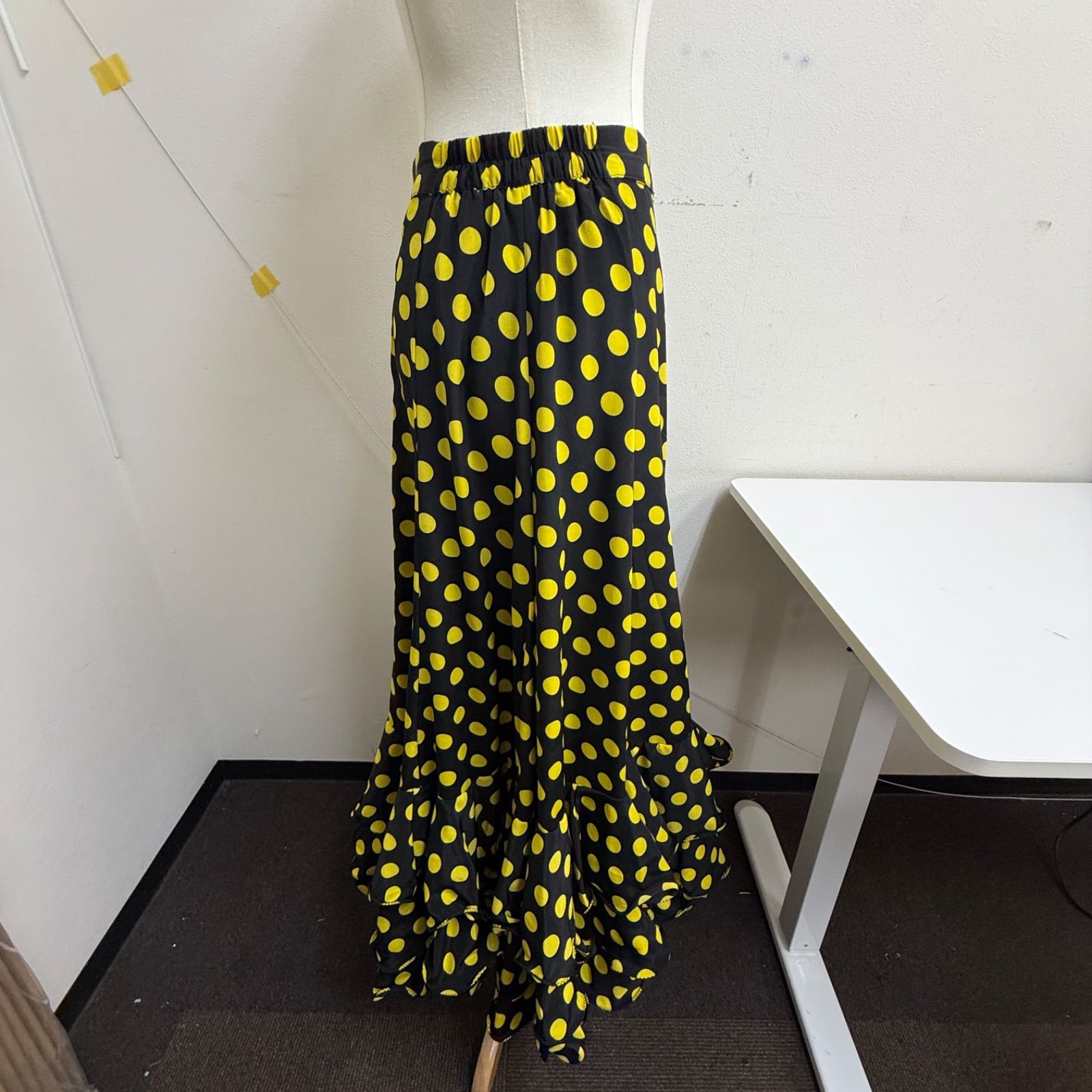 prima boutique】フラメンコ衣装 ツーピース ファルダ ブラック 黒