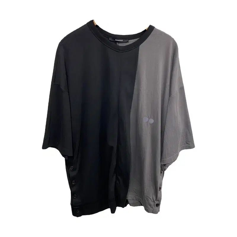 メンズXL/SONGZIO HOMME(ソンジオ・オム) 21SS コットン 斜めボーダー バイカラー 半袖Tシャツ