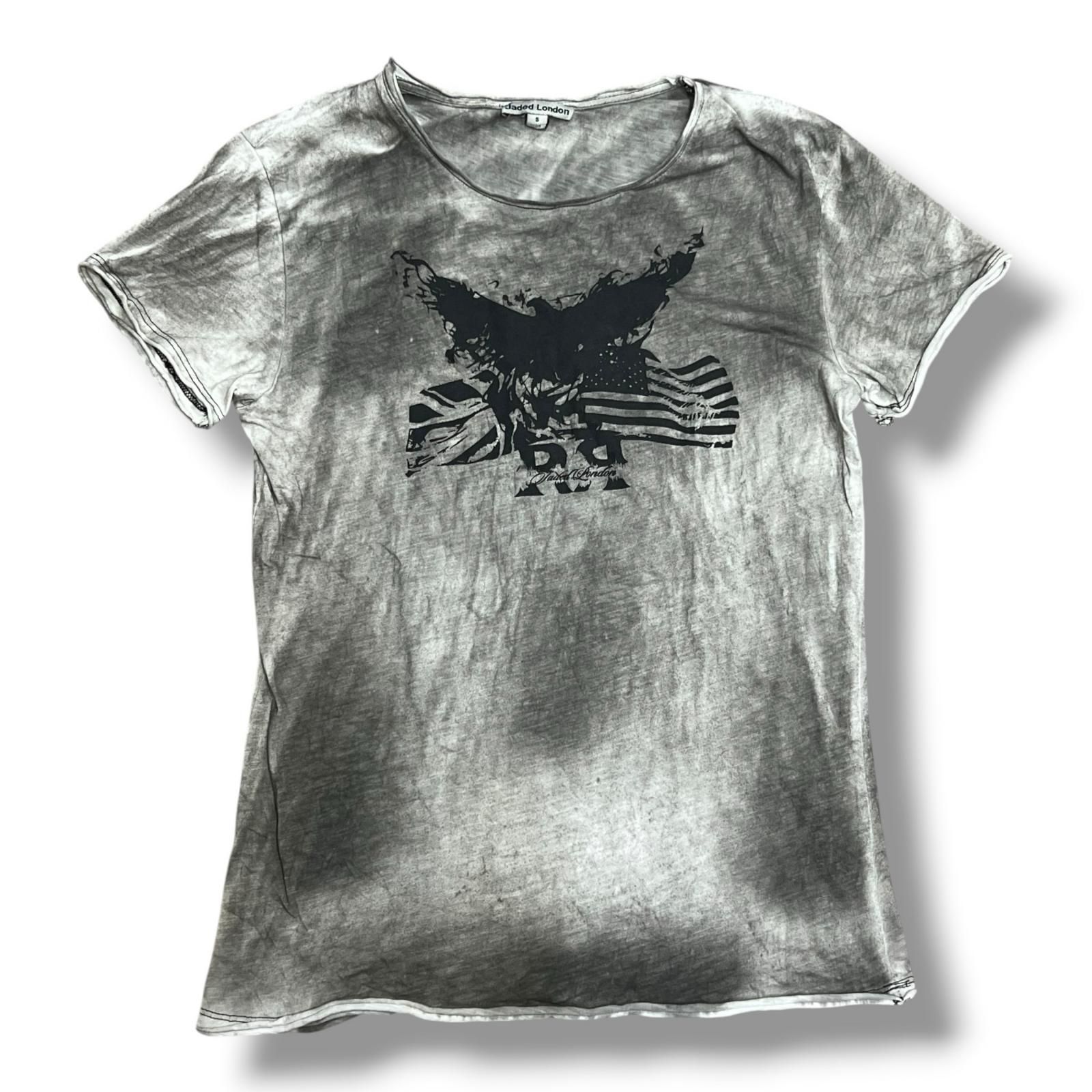 JADED LONDON ロックリバイバル イーグルダメージ Ｔシャツ Tシャツ ジェイデッドロンドン チャコール S （15893M）