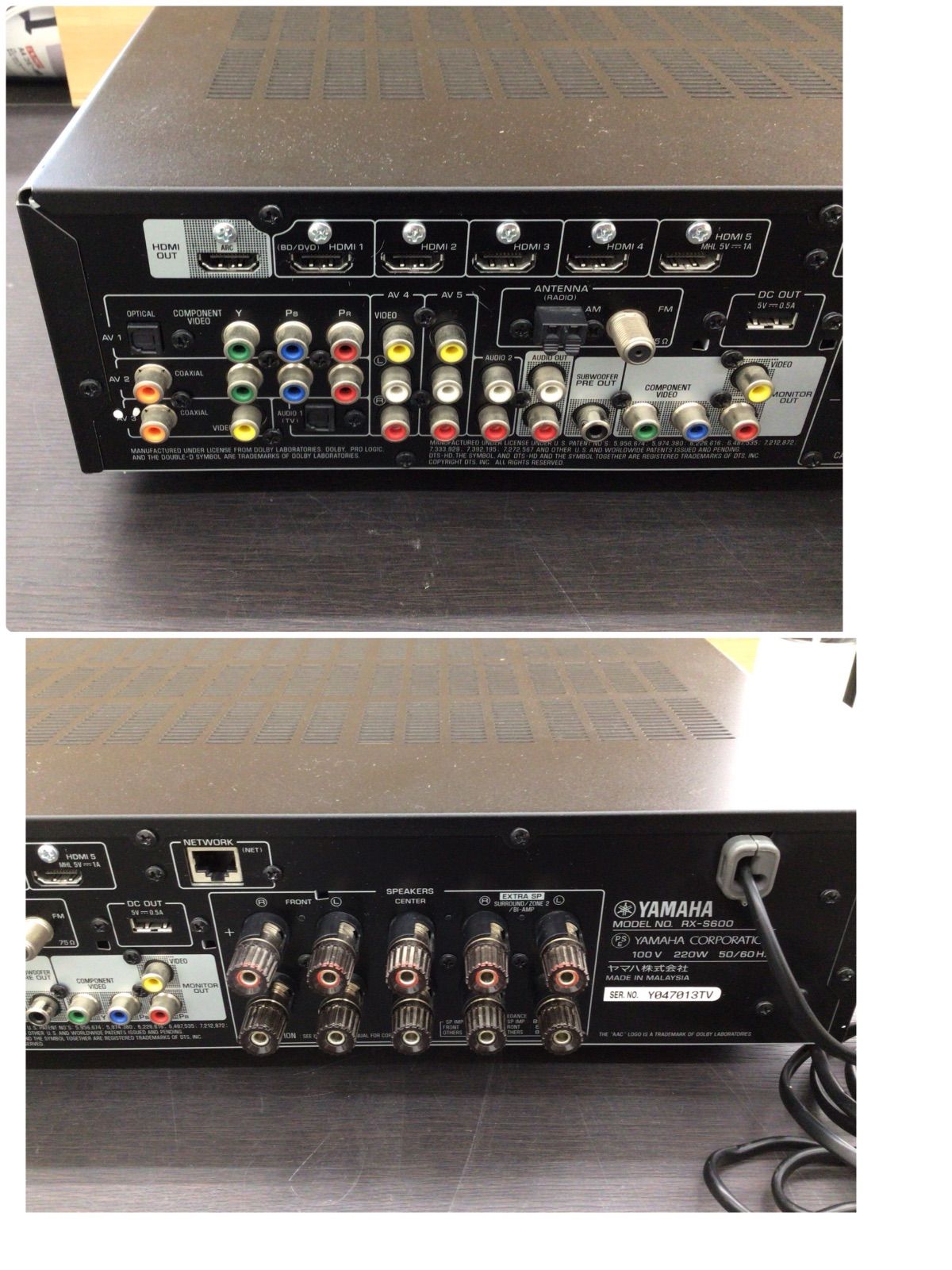 中古・現状品】ヤマハ YAMAHA アンプ RX-S600 年式不明 通電確認済み K