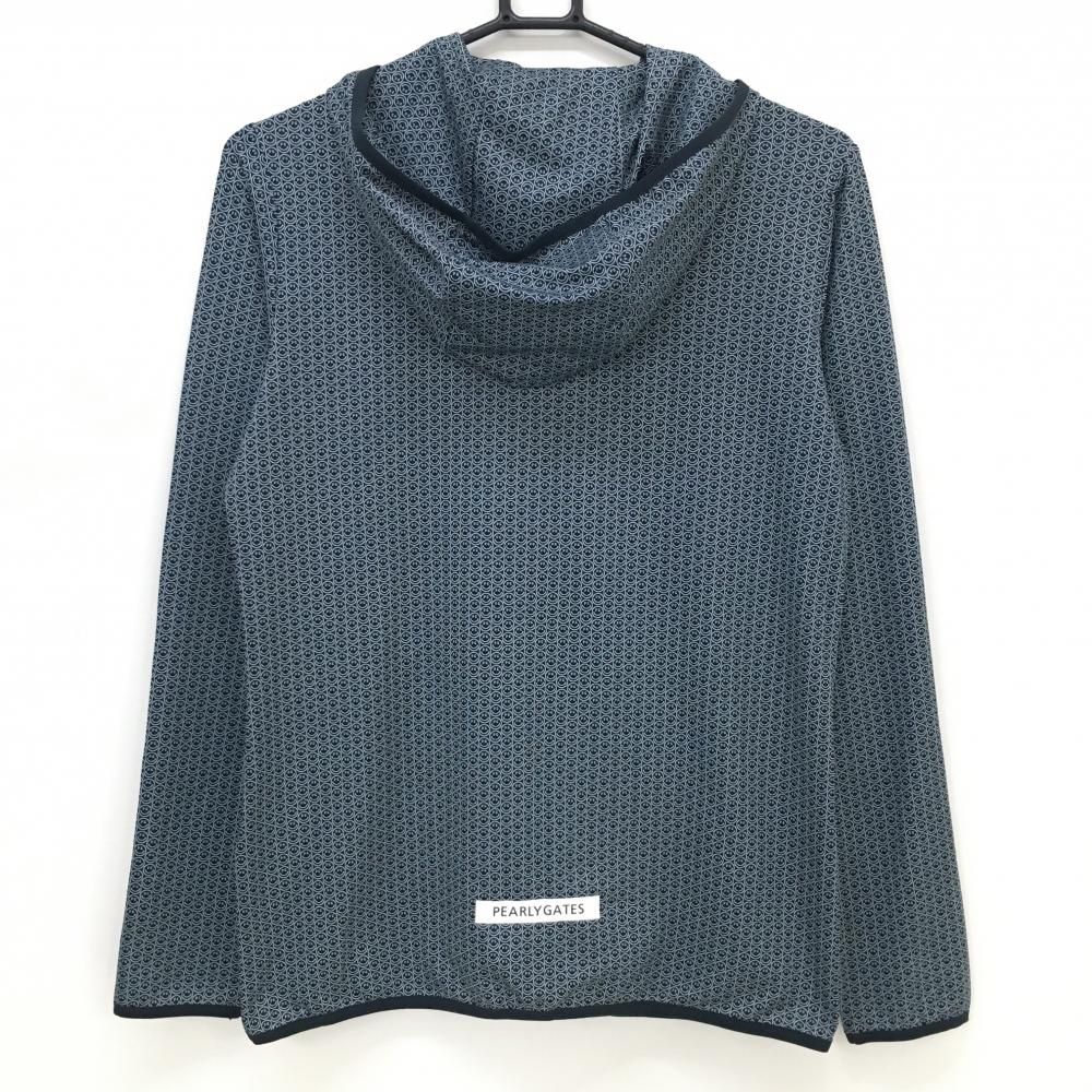 超美品】パーリーゲイツ ジップパーカー ネイビー×白 ニコちゃん総柄