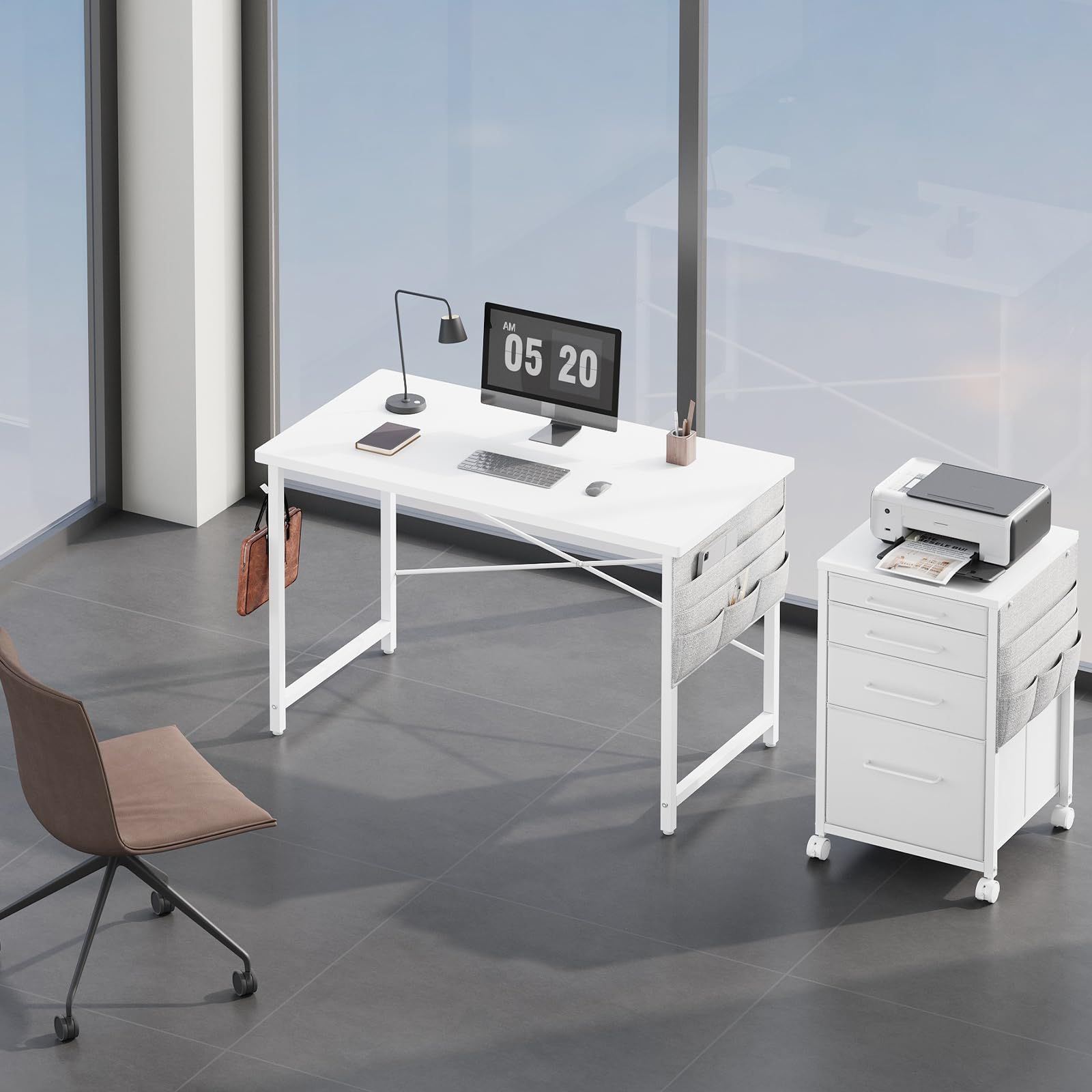 YeTom パソコンデスク pc 幅100*奥行48cm つくえ シンプル 収納袋付き勉強