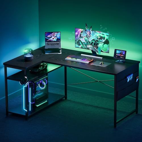 YeTom ゲーミングデスク l字デスク pcデスク 右棚左棚 幅107cm