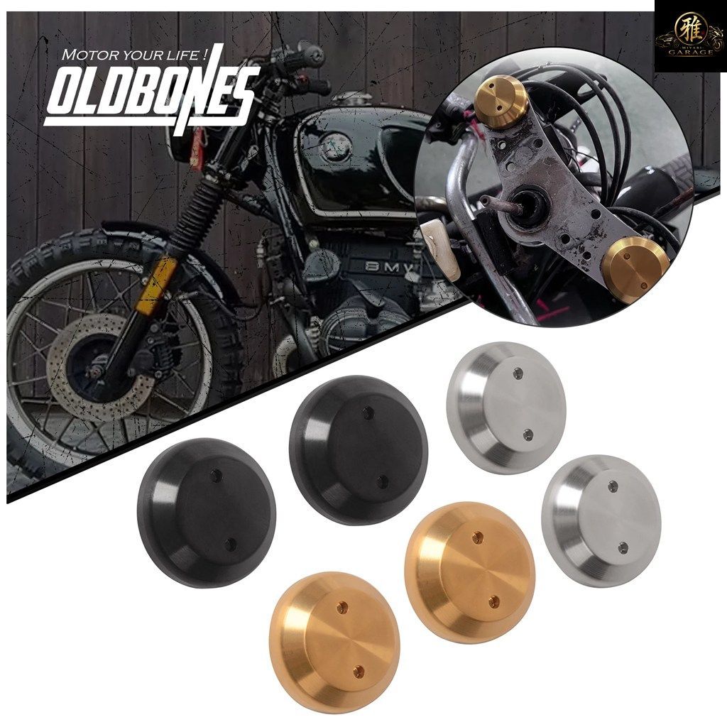 3色チタンカフェレーサーフロントフォークキャップブランキングプラグ2個セット BMW Rシリーズ R80 R60 R90 R100