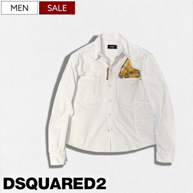 【定価110,000円(税込)】DSQUARED2 ディースクエアード ヴィンテージライクなカラーで魅了する カーペンターシャツ ワークシャツ シャツジャケット シャケット Carpenter Shirt DENIM JACKET シャツアウター Gジャン 長