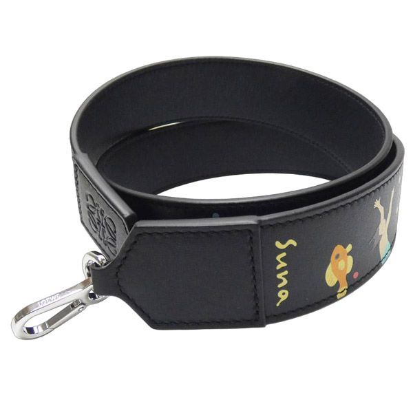 【中古Ａ】ロエベ　LOEWE　レザー　スナフジタ　SUNA FUJITA　ショルダーストラップ　　ブラック