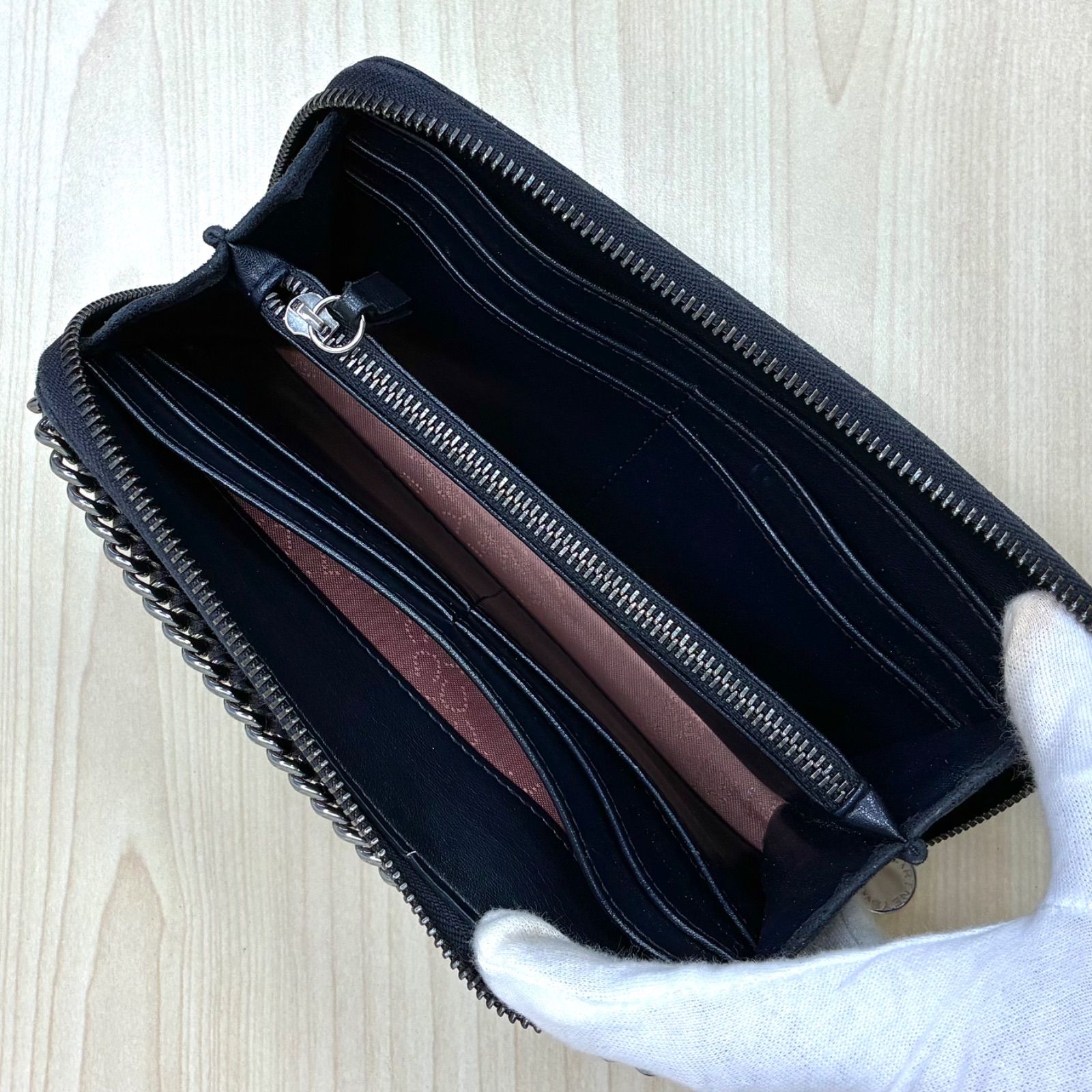 ステラマッカートニー STELLA McCARTNEY】ファラベラ 長財布 ネイビー 