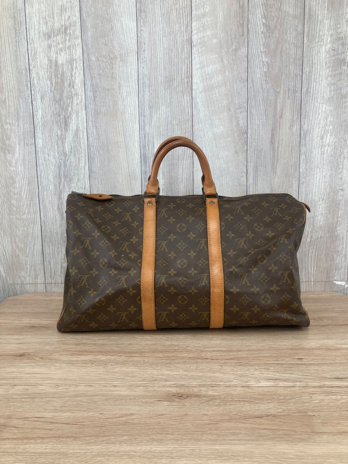LOUIS VUITTON ルイヴィトン ボストンバック キーポル50 モノグラム レザー ブラウン 平塚店　衣料品 B-1