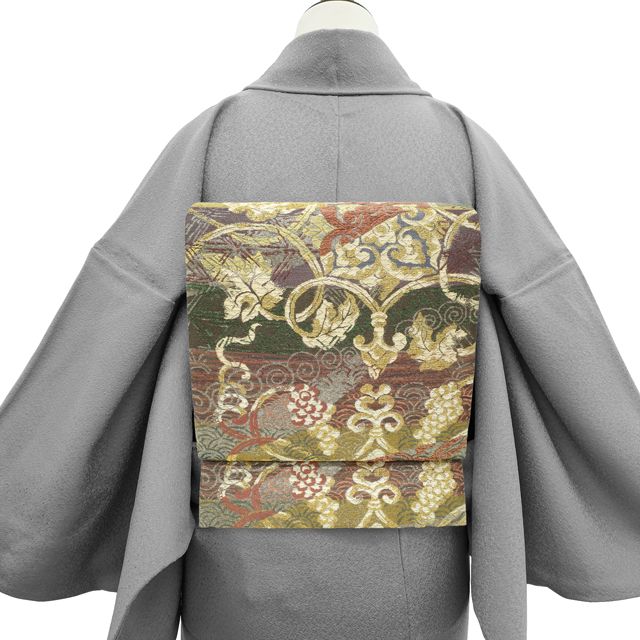 新古品】 誉田屋源兵衛 袋帯 未使用 フォーマル 正絹 葡萄唐草 華文 多