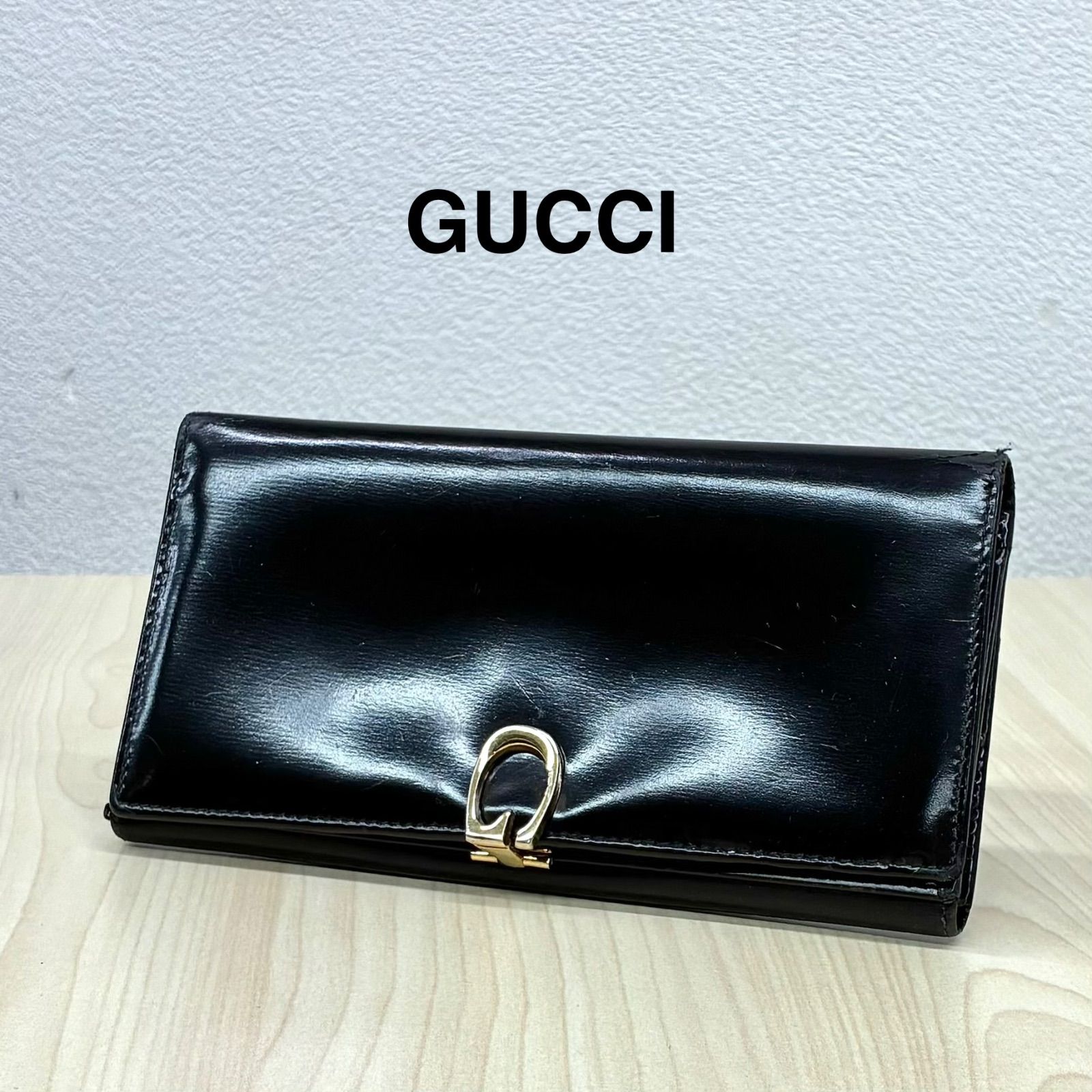 【グッチ GUCCI】レトロ！レザー長財布 035-3281-1841-0 ブラック