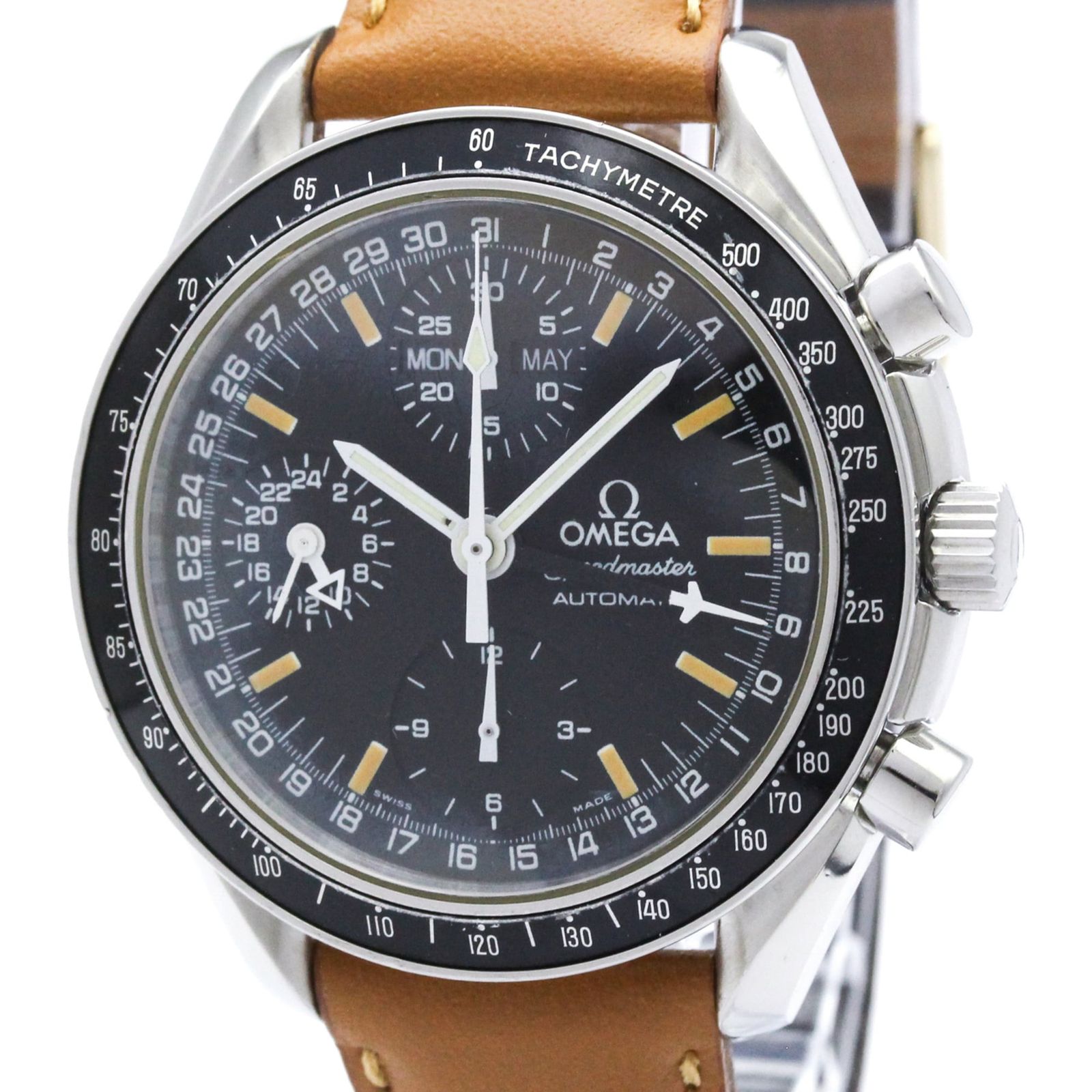 オメガ (OMEGA) スピードマスター マーク40 ステンレススチール レザー 自動巻き メンズ 時計 3520.50 (外装仕上げ済み)