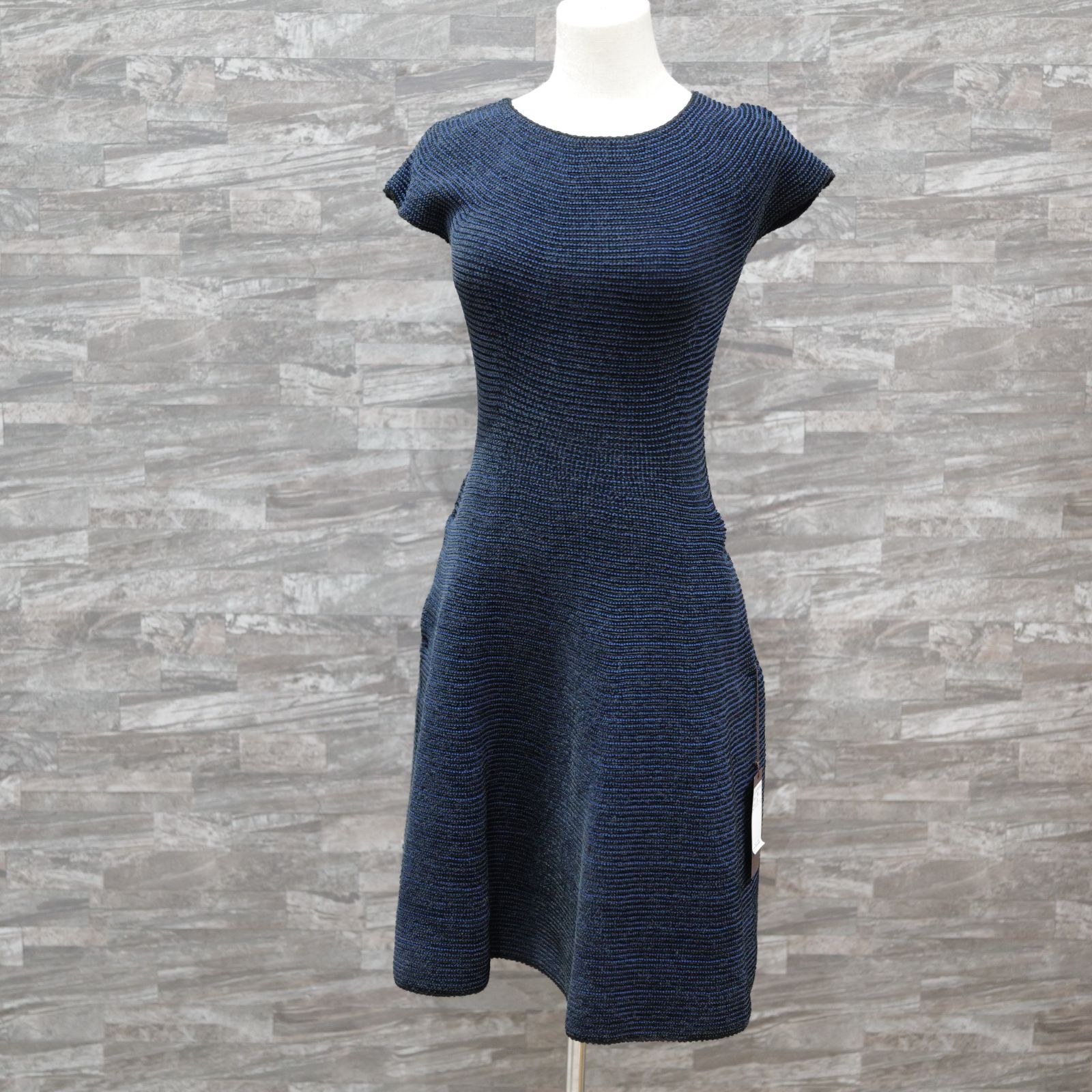 展示品 FOXEY フォクシー フレンチスリーブ ニットワンピース サイズ 38 35102-KS0FG03MS
