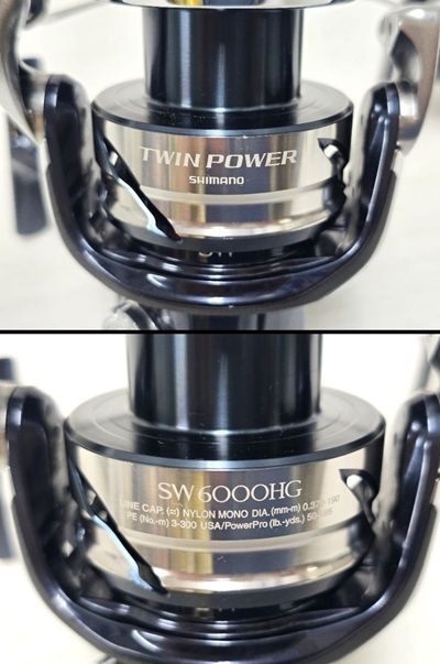 中古品】 シマノ SHIMANO スピニングリール 21 ツインパワー SW 6000HG