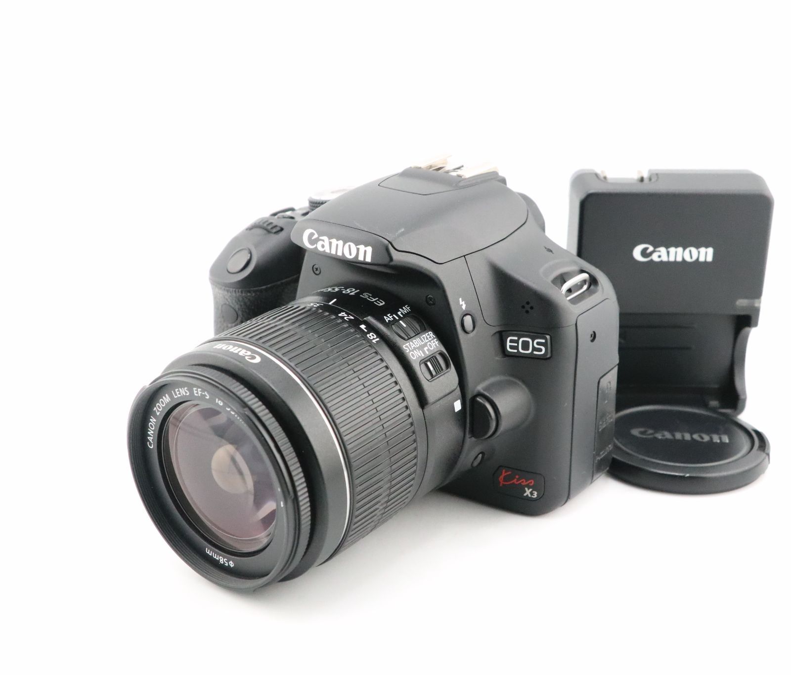 ★美品★ショット数13,416回★キヤノン CANON EOS Kiss X3 + EF-S 18-55mm F3.5-5.6 IS II 充電器付﻿★　W0577＃5005