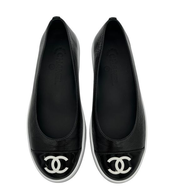 ○ シャネル CHANEL バレリーナ スニーカー フラット シューズ 靴 ココ