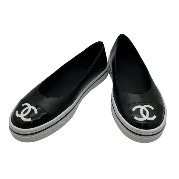 ○ シャネル CHANEL バレリーナ スニーカー フラット シューズ 靴 ココ