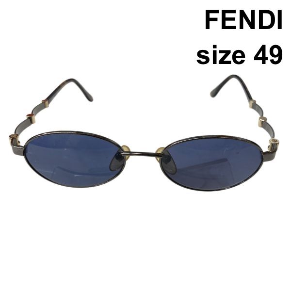 ○□ フェンディ FENDI オーバルサングラス ブルーレンズ 細フレーム