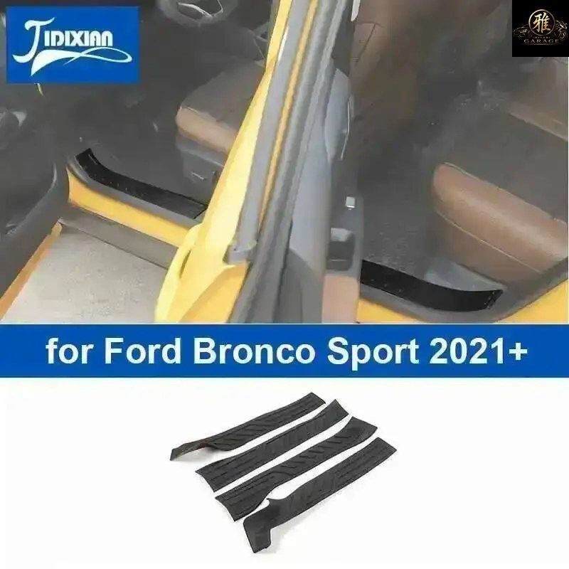 車のインナードアシルスカッフプロテクタープレート スレッショルドガードストリップ フォード ブロンコ スポーツ 2021 - 26