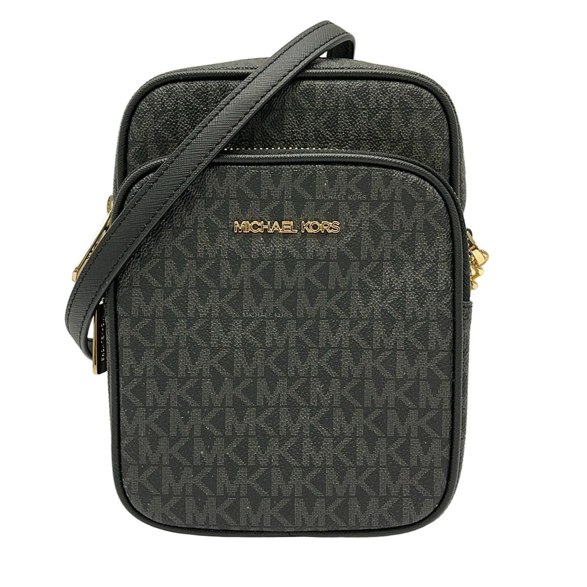 MICHAEL KORS(マイケルコース) ショルダーバッグ - 35F1GTVC2B 黒×ダークグレー ミニバッグ/チェーンショルダー レザー
