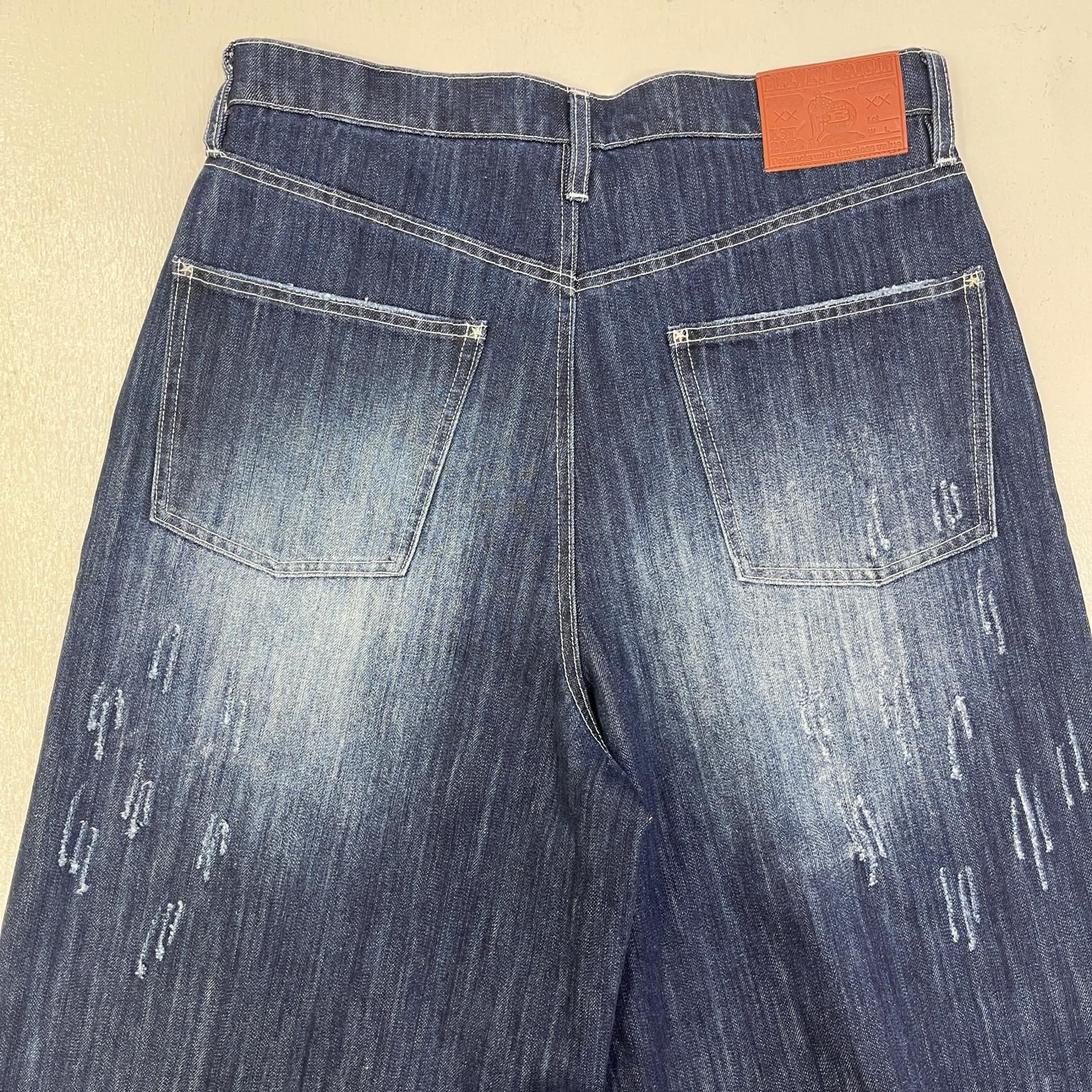 加古川店】 中古 デニムパンツ BELVET:slub distressed baggy denim