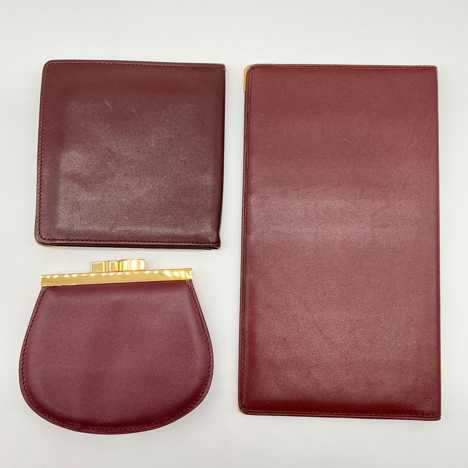 ○Cartier カルティエ マストライン ボルドー 財布 3点セット がま口