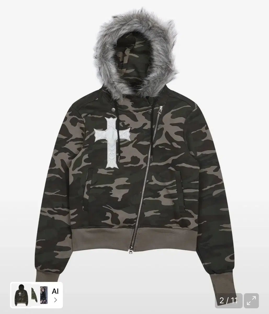 LUVISTRUE UNBALANCE HOOD ZIP UP カモフラ フードジップアップ