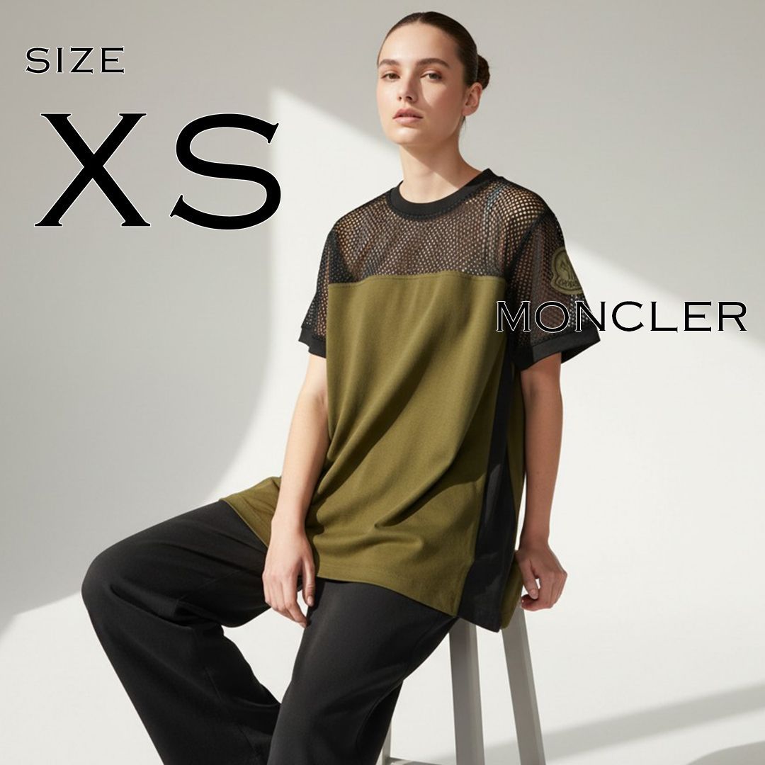 正規品】MONCLERモンクレール 20SS 袖ロゴワッペン メッシュ切替 T
