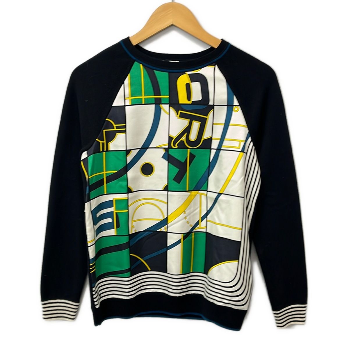 HERMES(エルメス) 長袖セーター サイズ36 S レディース美品 - 白×グリーン×マルチ