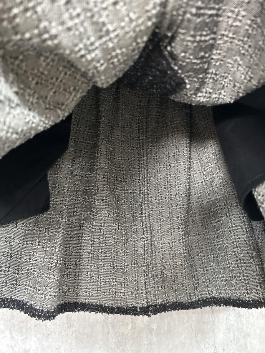 美品 eimy istoire エイミーイストワール タグ ツイードライクデニムミニ Aライン 台形 スカート sizeM/黒 ■■◎レディース