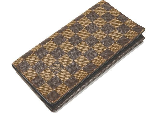 美品 ヴィトン 札入れ マチあり メンズ ☆ N60825 ポルトカルトクレディ 長財布 ダミエ エベヌ LOUIS VUITTON CT0015 ブラウン ▼8E