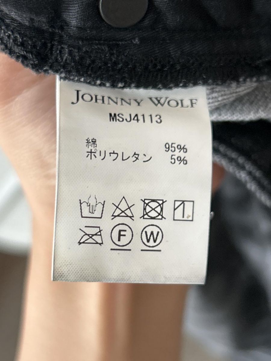 JOHNNY WOLF 裾ジップ スキニー ブラック JOHNNY WOLF ジョニーウルフ 裾ジップ スキニー デニムパンツ size3/黒