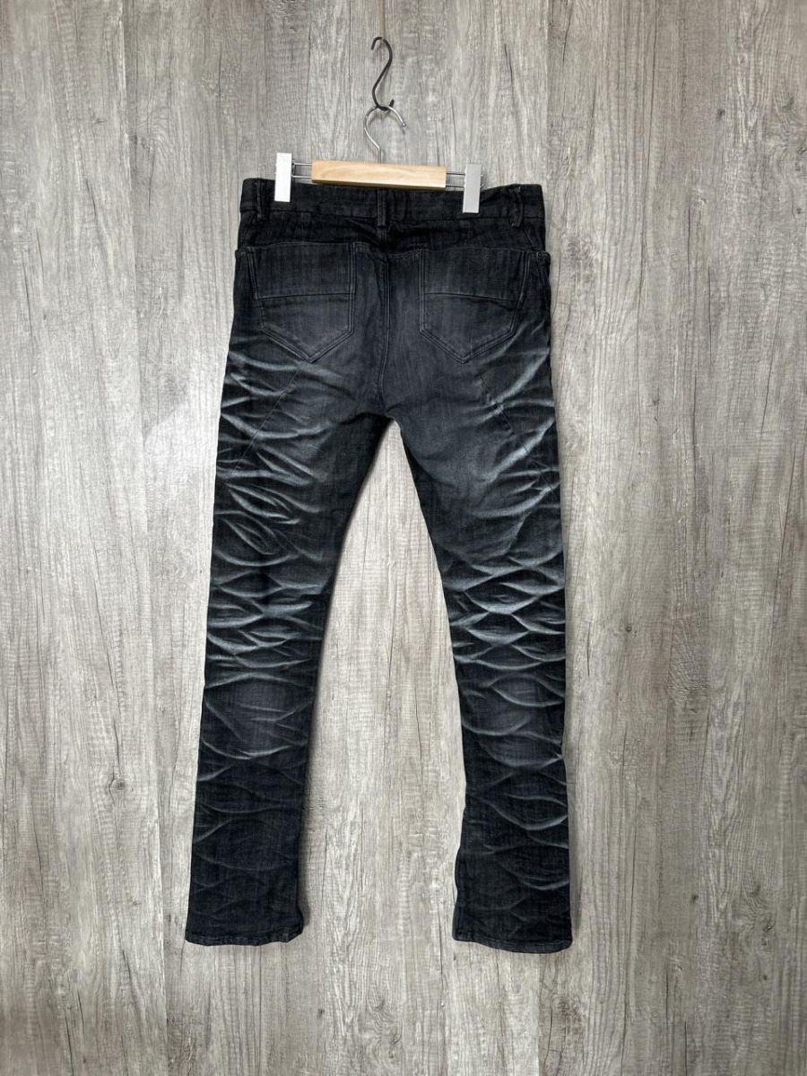 JOHNNY WOLF ジョニーウルフ 裾ジップ スキニー デニムパンツ size3/黒