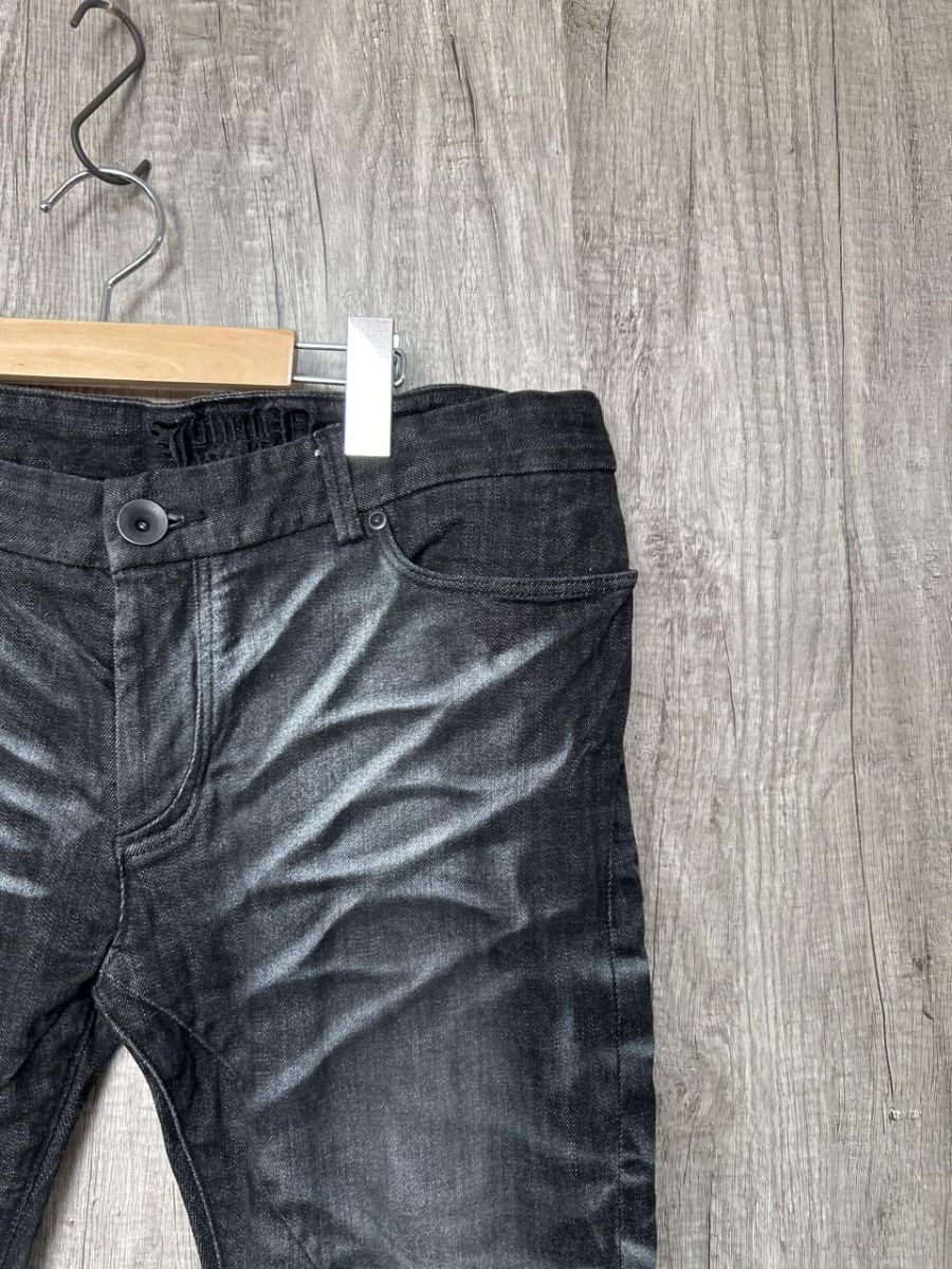 JOHNNY WOLF ジョニーウルフ 裾ジップ スキニー デニムパンツ size3/黒